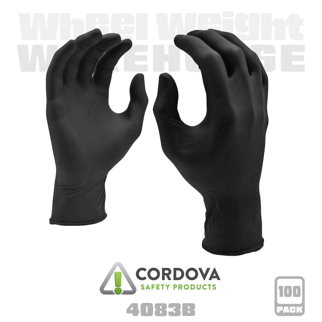 Cordova Safety Products | Nitri-Cor Eclipse Industrial, Nitrile, Powder Free, 4 Mil, Black Gloves (4083B*)