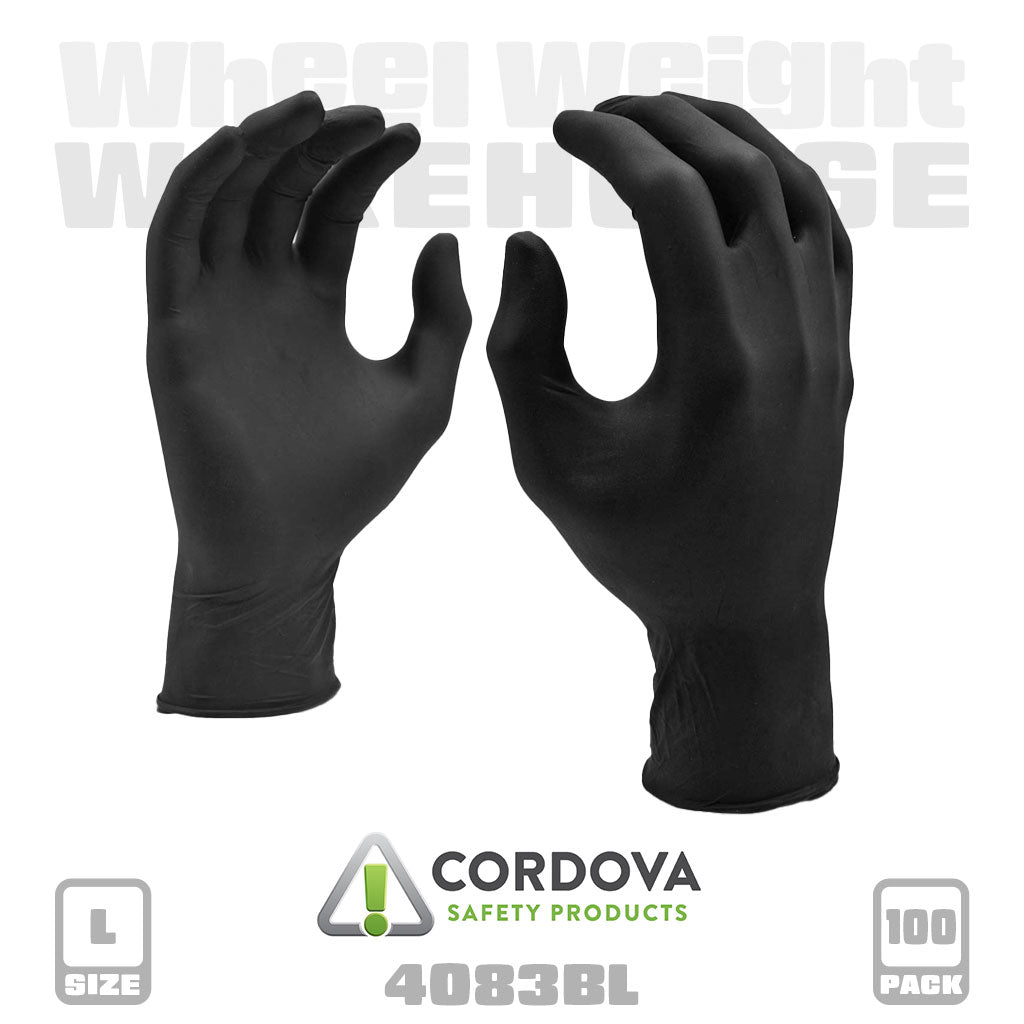 Cordova Safety Products | Nitri-Cor Eclipse Industrial, Nitrile, Powder Free, 4 Mil, Black Gloves (4083B*)