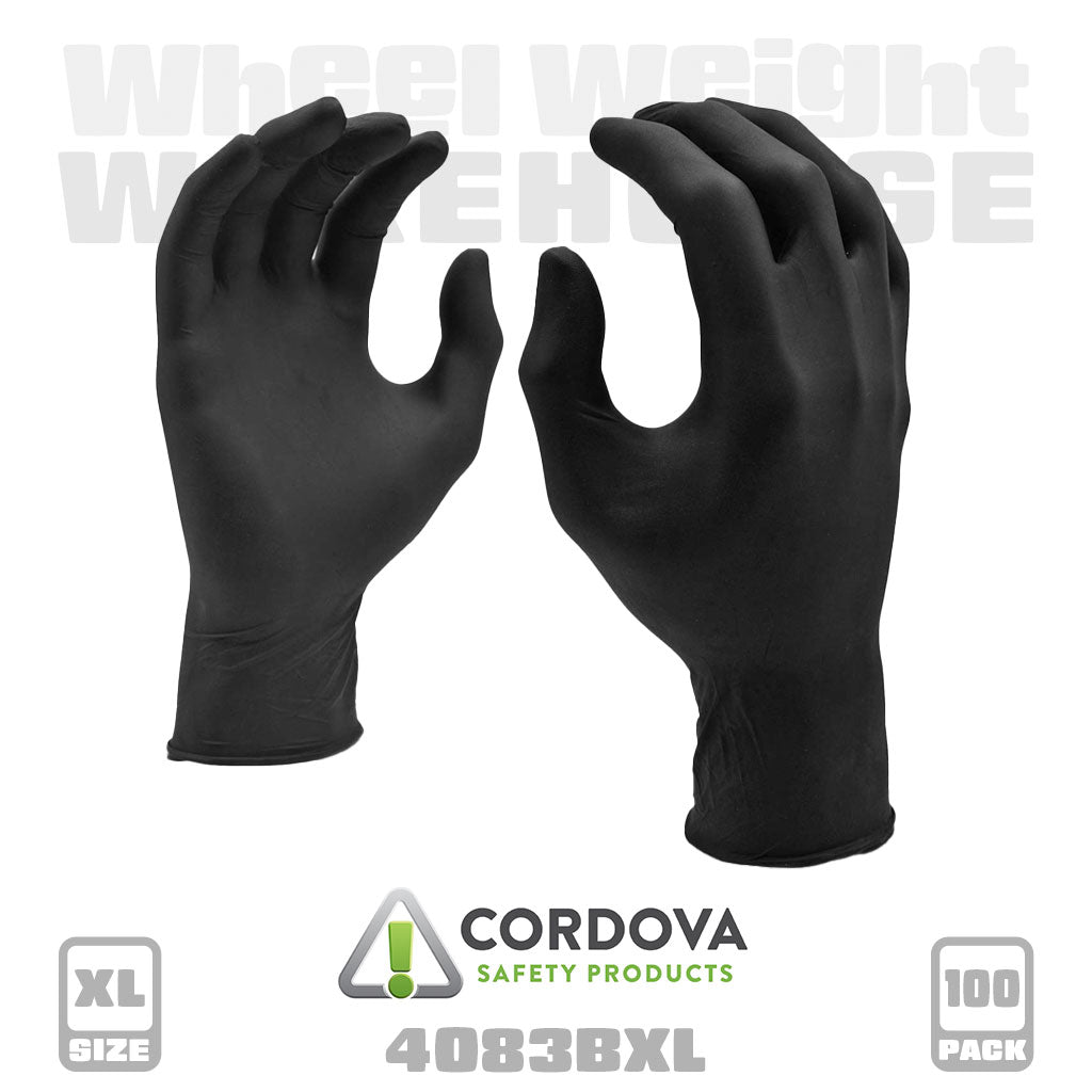 Cordova Safety Products | Nitri-Cor Eclipse Industrial, Nitrile, Powder Free, 4 Mil, Black Gloves (4083B*)