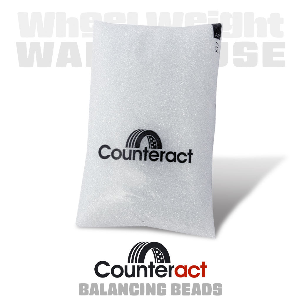 Counteract | 12 oz Tire Balancing Beads - Drop-In Bag with Valve Cap and Valve Core (CA12)