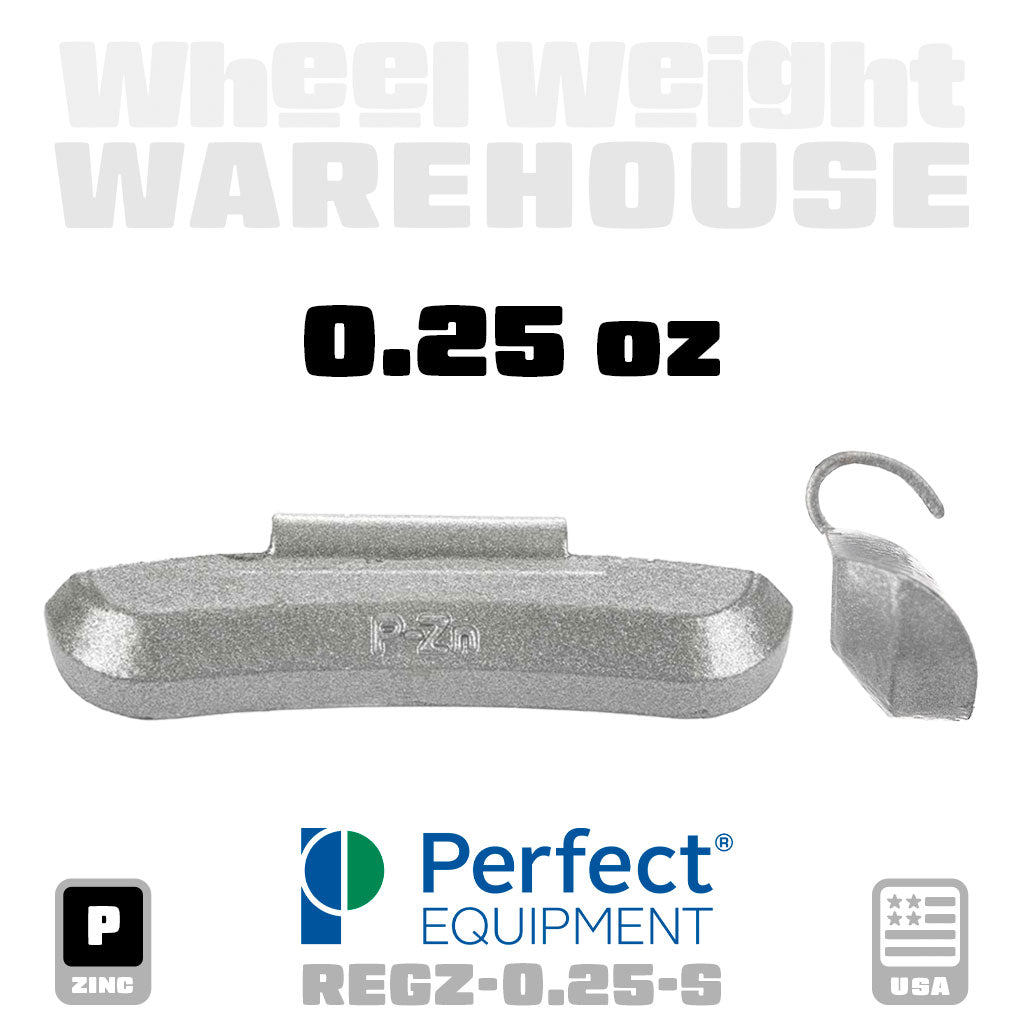 Perfect Equipment | P-Style Uncoated Zinc - Passenger Clip-On Wheel Weights - (Choose Size)