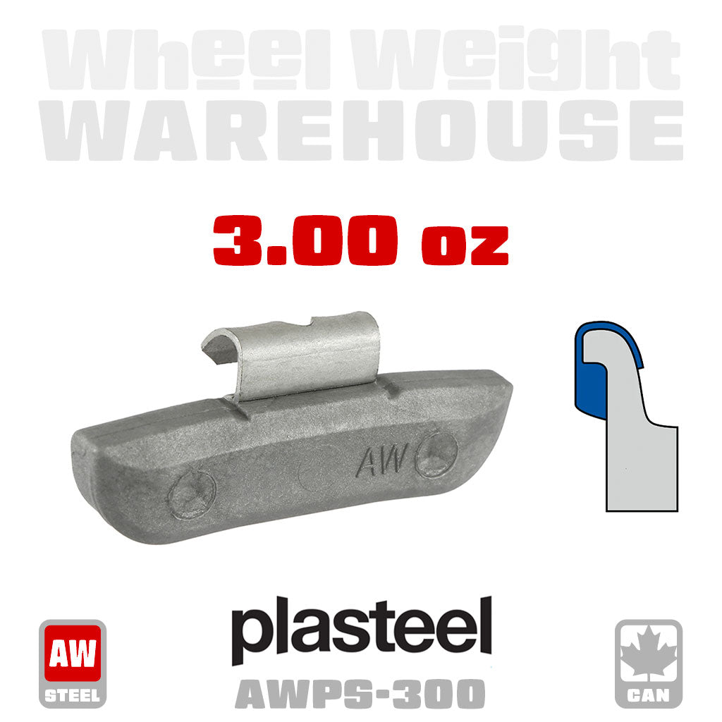 Plasteel | AW-Style Plastic over Steel - Passenger Clip-On Wheel Weights - (Choose Size)