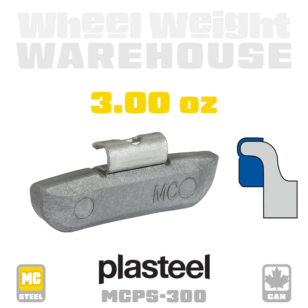 Plasteel | MC-Style Plastic over Steel - Passenger Clip-On Wheel Weights - (Choose Size)