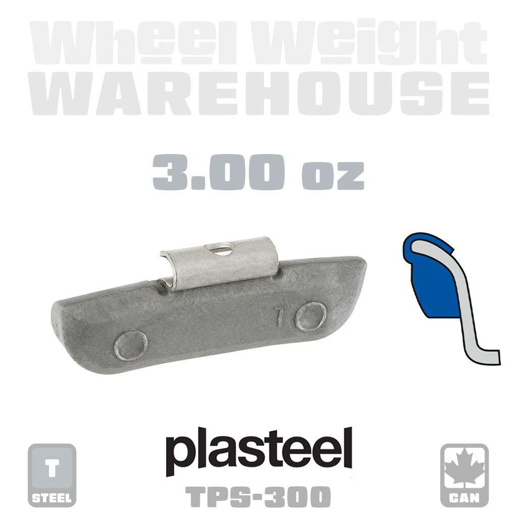 Plasteel | T-Style Plastic over Steel - Passenger Clip-On Wheel Weights - (Choose Size)