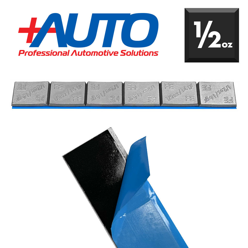 +AUTO | Steel 1/2 oz Stick-On Adhesive Tape Weight - 11.25 lb Roll | 360 pcs | Silver (PP50R11S360)