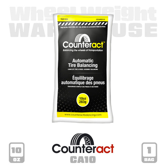 Counteract | 10 oz Tire Balancing Beads - Drop-In Bag with Valve Cap and Valve Core (CA10)