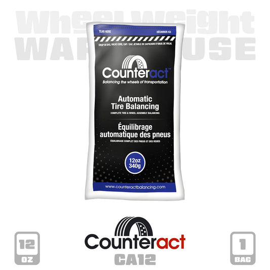 Counteract | 12 oz Tire Balancing Beads - Drop-In Bag with Valve Cap and Valve Core (CA12)