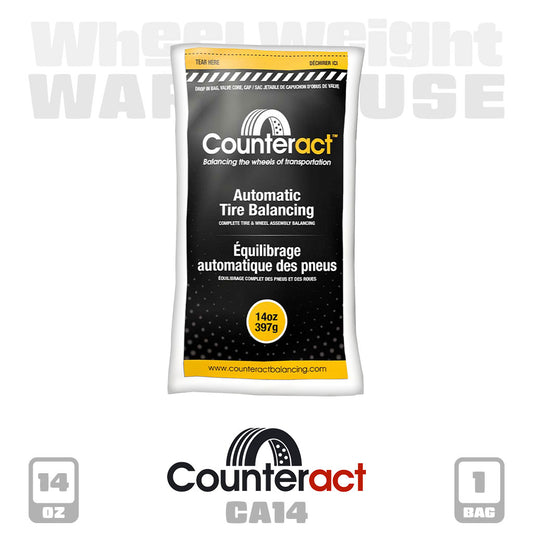 Counteract | 14 oz Tire Balancing Beads - Drop-In Bag with Valve Cap and Valve Core (CA14)