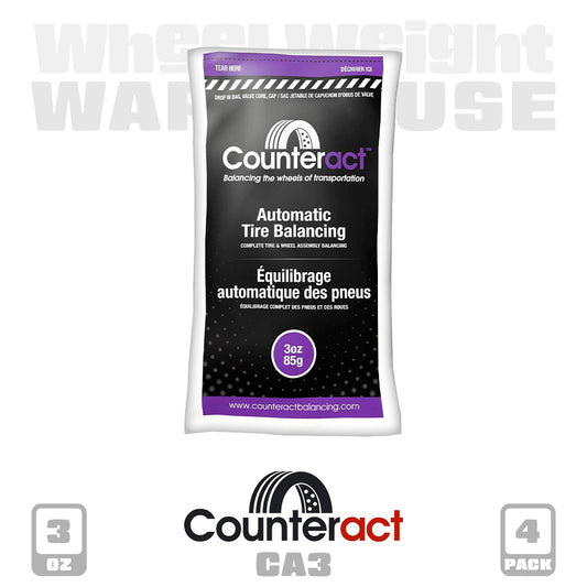 Counteract | 3 oz Tire Balancing Beads - Drop-In Bag with Valve Cap and Valve Core (CA3)