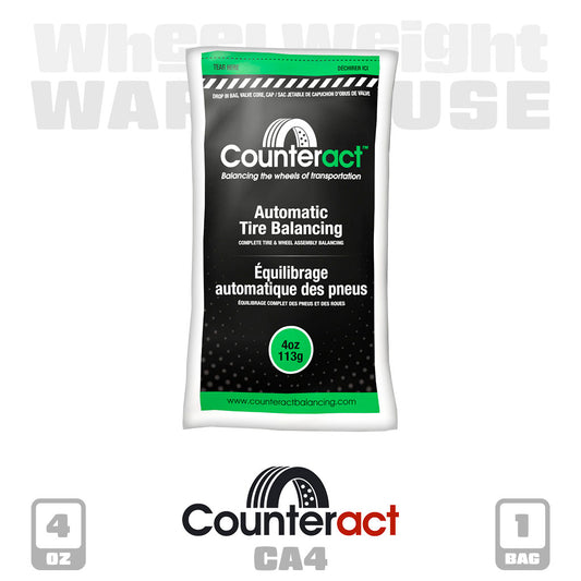 Counteract | 4 oz Tire Balancing Beads - Drop-In Bag with Valve Cap and Valve Core (CA4)