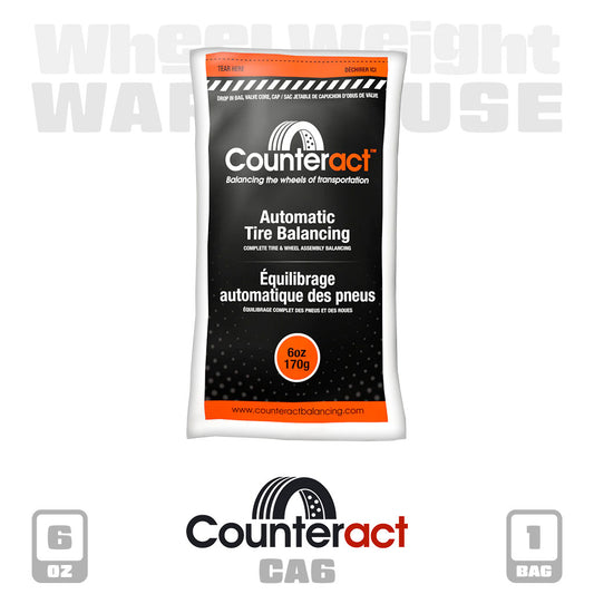 Counteract | 6 oz Tire Balancing Beads - Drop-In Bag with Valve Cap and Valve Core (CA6)