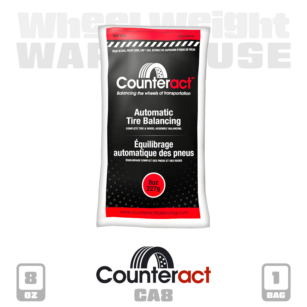 Counteract | 8 oz Tire Balancing Beads - Drop-In Bag with Valve Cap and Valve Core (CA8)