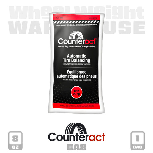 Counteract | 8 oz Tire Balancing Beads - Drop-In Bag with Valve Cap and Valve Core (CA8)
