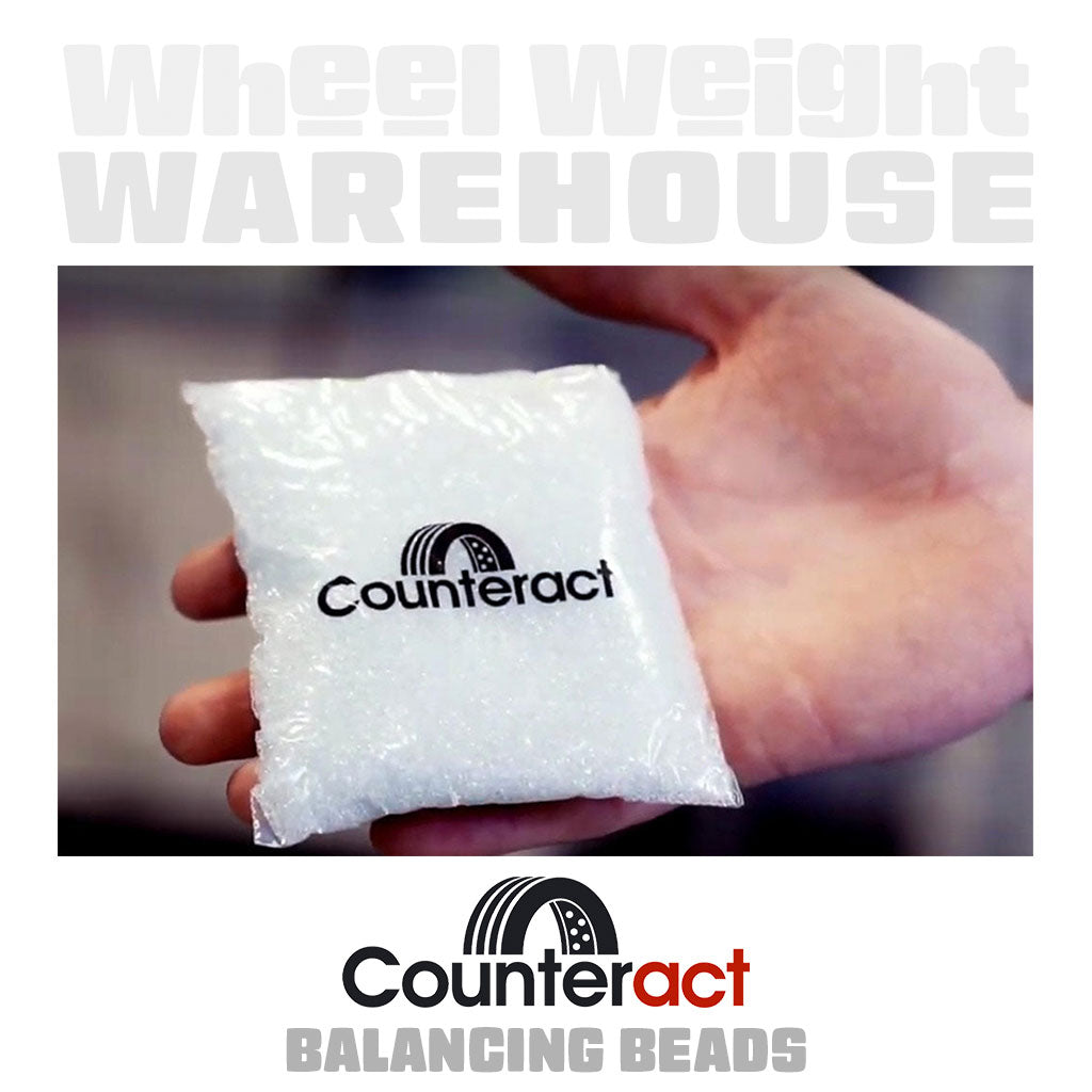 Counteract | 10 oz Tire Balancing Beads - Drop-In Bag with Valve Cap and Valve Core (CA10)