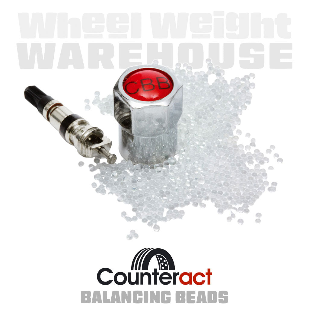 Counteract | 10 oz Tire Balancing Beads - Drop-In Bag with Valve Cap and Valve Core (CA10)