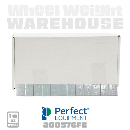 Perfect Equipment | Steel 1/4 oz Stick-On Adhesive Tape Weight - 48 Strips | 576 pcs | Silver (200576FE)