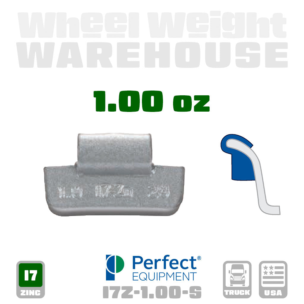 Perfect Equipment | I7-Style Uncoated Zinc - Truck Clip-On Wheel Weights - (Choose Size)