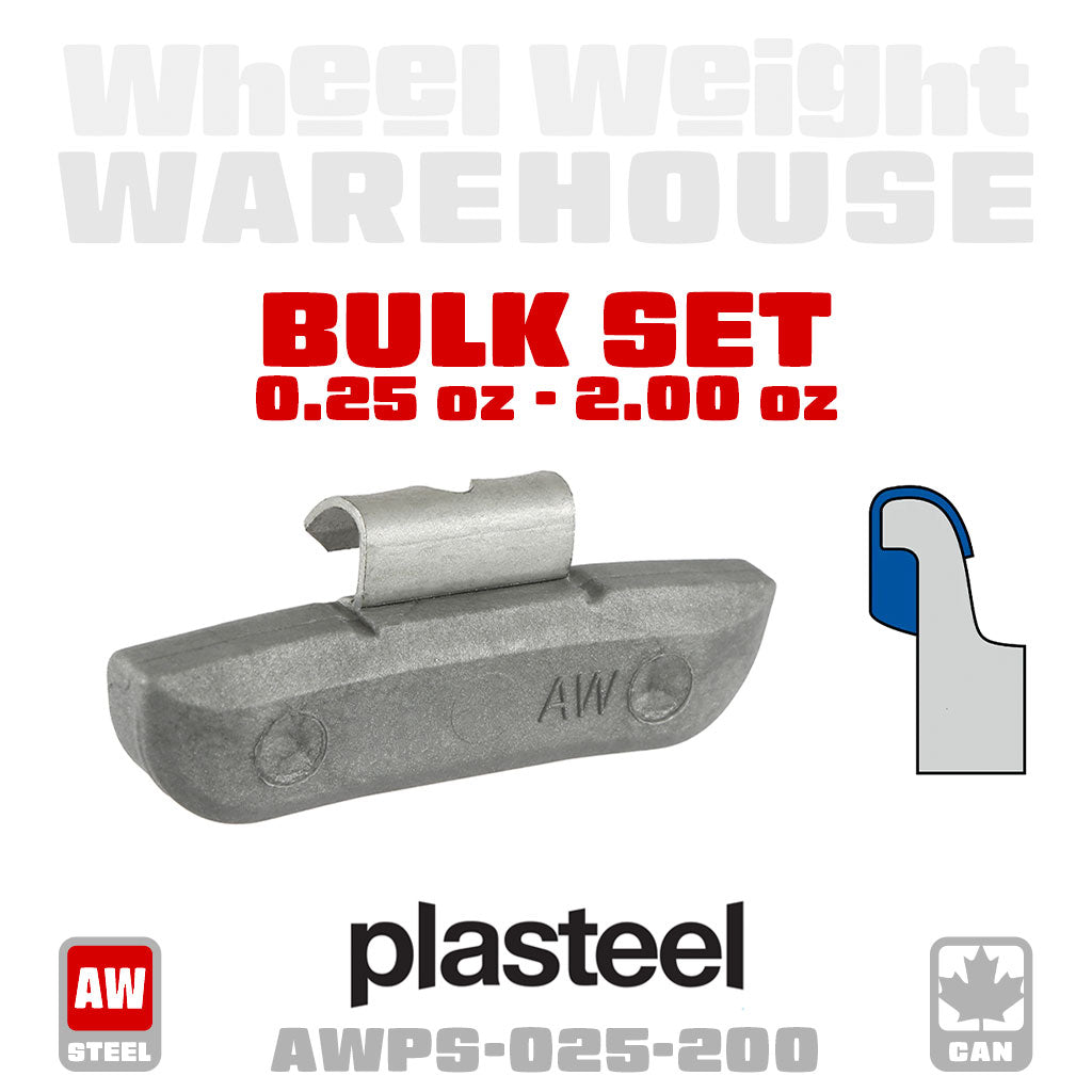 Plasteel | AW-Style Plastic over Steel - Passenger Clip-On Wheel Weights - (Choose Size)