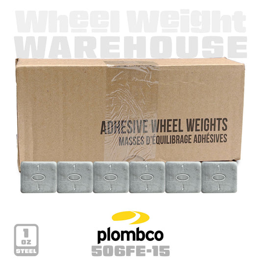 Plombco | Steel 1.0 oz Stick-On Adhesive Tape Weight - 15 Strips | 90 pcs | Silver (506Fe-15)