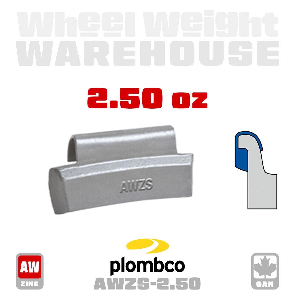 Plombco | AW-Style Coated Zinc - Passenger Clip-On Wheel Weights - (Choose Size)