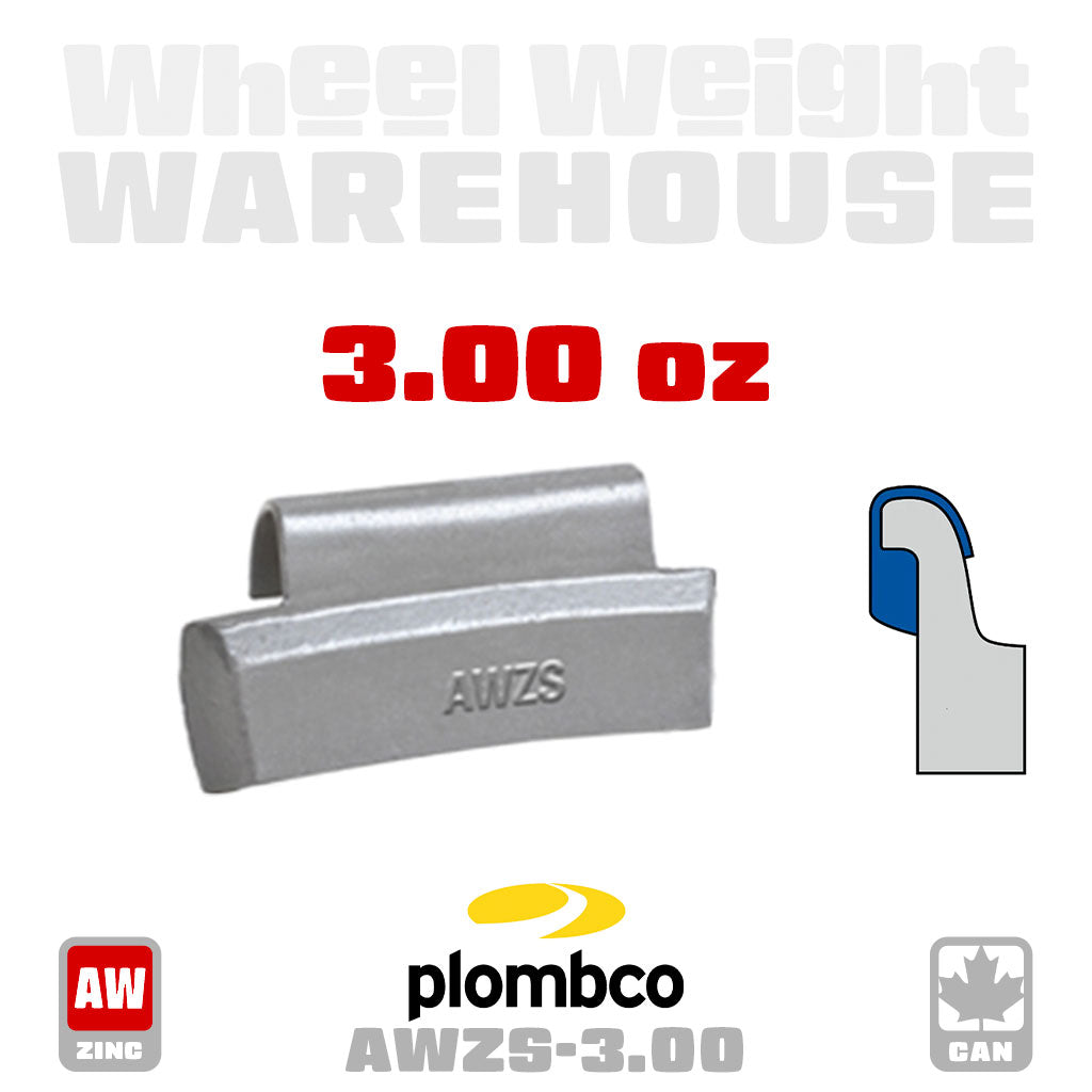 Plombco | AW-Style Coated Zinc - Passenger Clip-On Wheel Weights - (Choose Size)