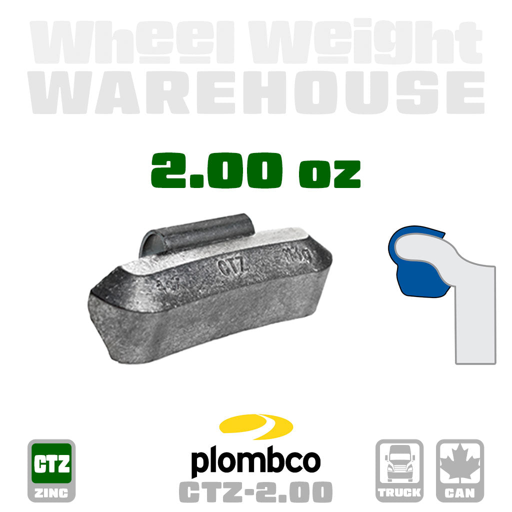 Plombco | CTZ-Style Uncoated Zinc - Truck Clip-On Wheel Weights - (Choose Size)