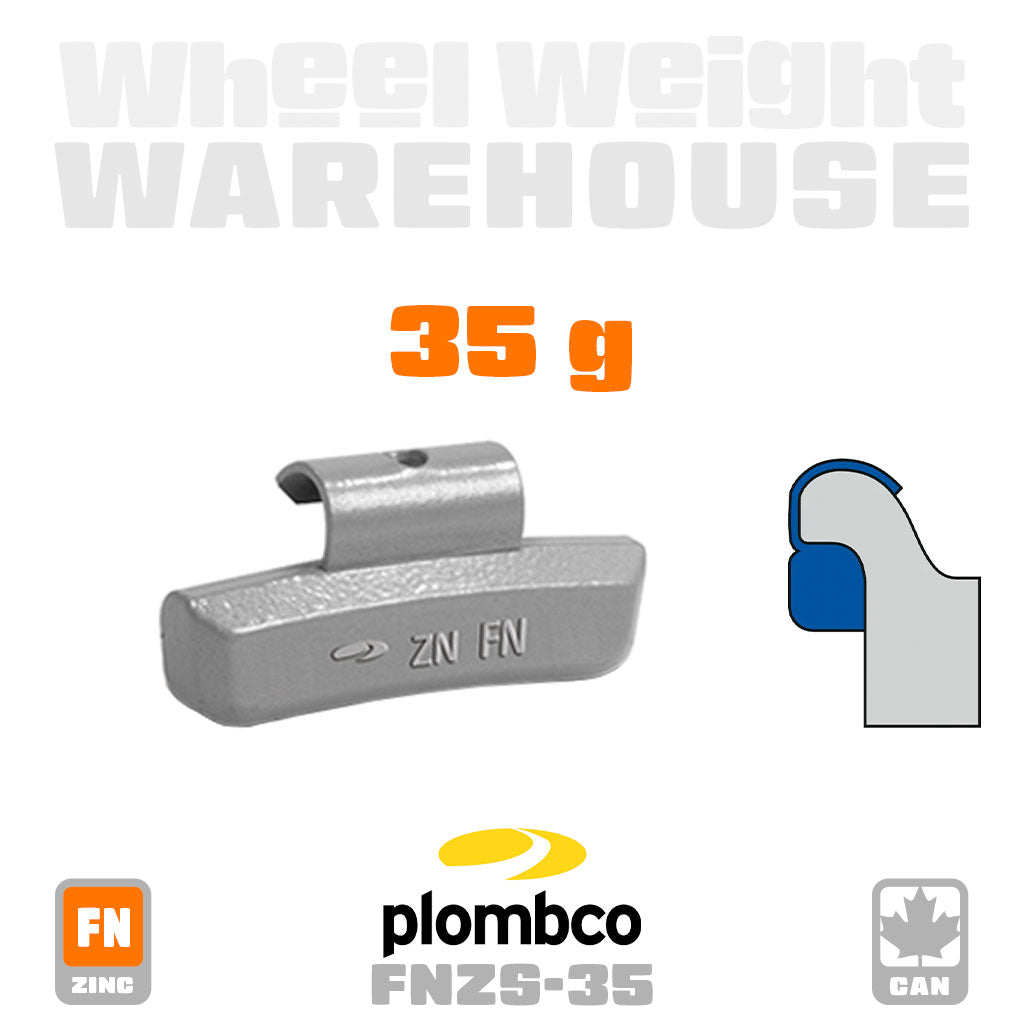 Plombco | FN-Style Coated Zinc - Passenger Clip-On Wheel Weights - (Choose Size)