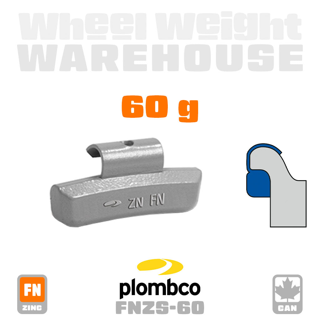 Plombco | FN-Style Coated Zinc - Passenger Clip-On Wheel Weights - (Choose Size)