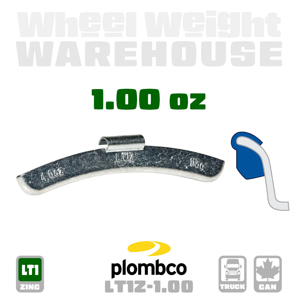 Plombco | LT1-Style Uncoated Zinc - Truck Clip-On Wheel Weights - (Choose Size)