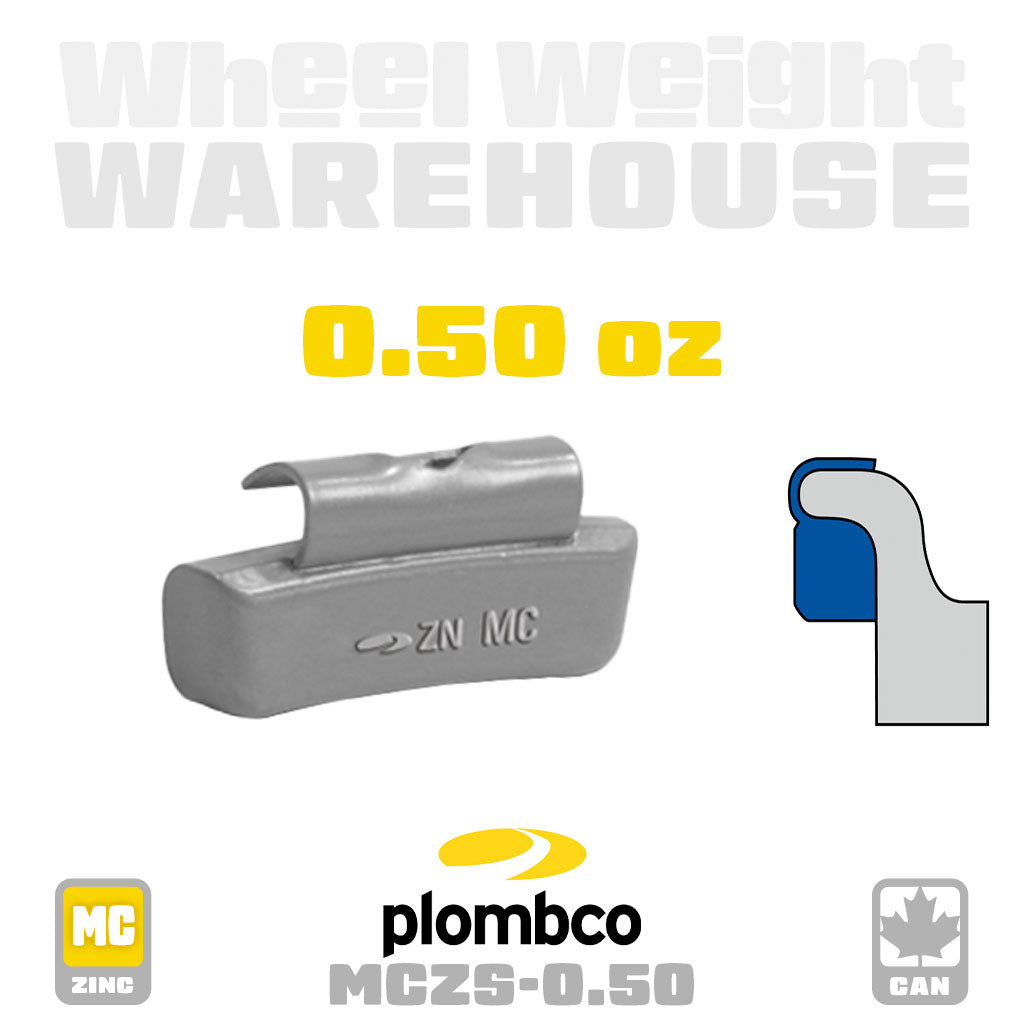 Plombco | MC-Style Coated Zinc - Passenger Clip-On Wheel Weights - (Choose Size)