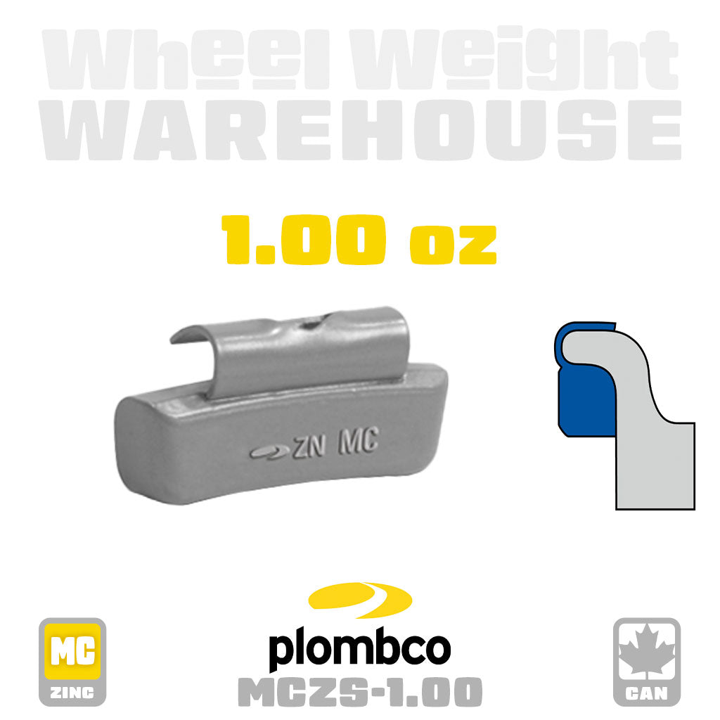 Plombco | MC-Style Coated Zinc - Passenger Clip-On Wheel Weights - (Choose Size)