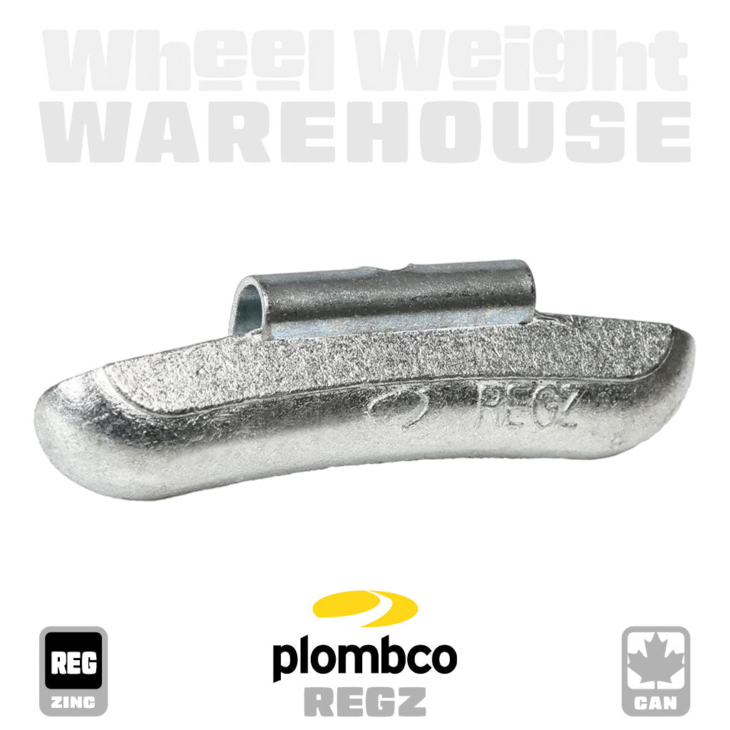Plombco | REG-Style Uncoated Zinc - Passenger Clip-On Wheel Weights - (Choose Size)