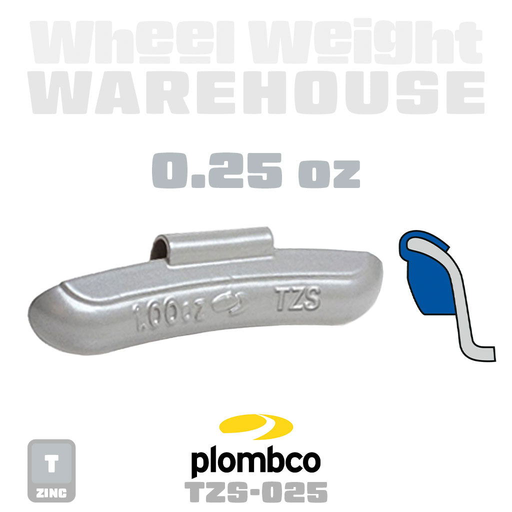 Plombco | T-Style Coated Zinc - Passenger Clip-On Wheel Weights - (Choose Size)
