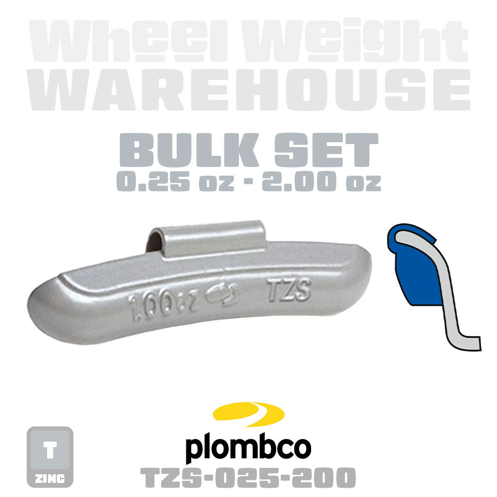 Plombco | T-Style Coated Zinc - Passenger Clip-On Wheel Weights - (Choose Size)